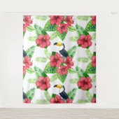 Toucan en tropical bouquet wandkleed (Voorkant)