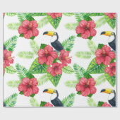 Toucan en tropical bouquet wrapting paper cadeaupapier (Vlak)