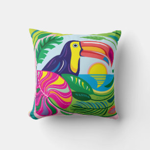 Toucan en tropische bladeren kussen