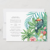 Toucan en tropische bladeren | Modern Vrijgezellen Kaart (Voorkant)