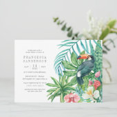 Toucan en tropische bladeren | Modern Vrijgezellen Kaart (Staand voorkant)
