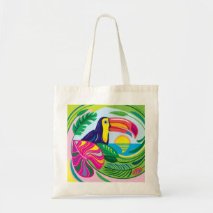 Toucan en tropische bladeren tote bag