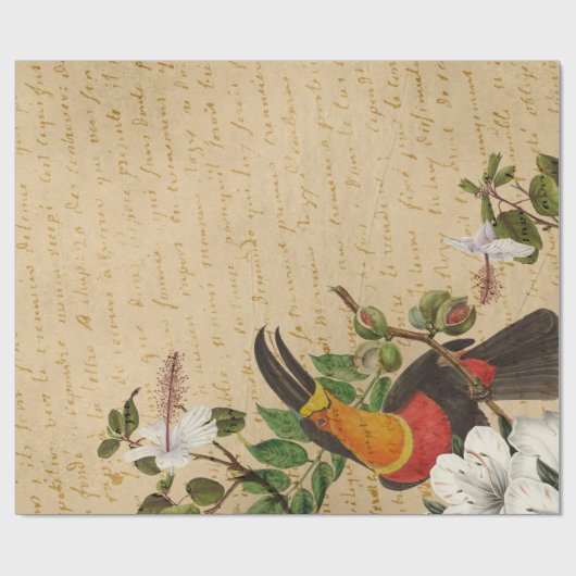  Toucan en tropische ventilator Cadeaupapier (Vlak)