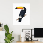 Toucan Exotic Bird Hand-getrokken Illustratie Post Poster (Thuiskantoor)