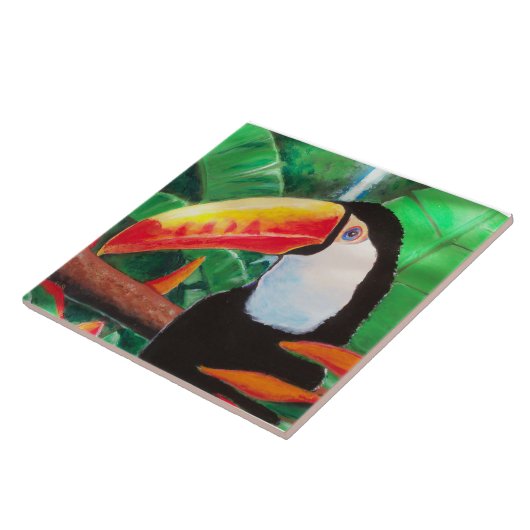 Toucan Exotic Wildlife Bird Portret Tile Artwork Tegeltje (Zijkant)