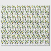 Toucan Exotische Monstera Waterverf Illustratie Cadeaupapier (Vlak)