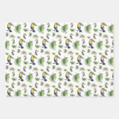 Toucan Exotische Monstera Waterverf Illustratie Inpakpapier Vel (Voorkant)
