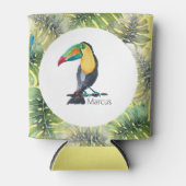 Toucan Exotische Waterverf Illustratie Blikjeskoeler (Voorkant)