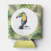 Toucan Exotische Waterverf Illustratie Blikjeskoeler (Achterkant)