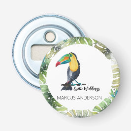 Toucan Exotische Waterverf Illustratie Button Flesopener