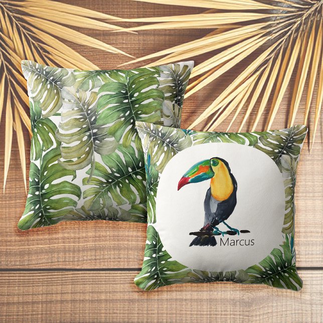 Toucan Exotische Waterverf Illustratie Kussen (Creator heeft geüpload)
