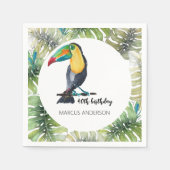 Toucan Exotische Waterverf Illustratie Servet (Voorkant)