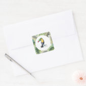 Toucan Exotische Waterverf Illustratie Vierkante Sticker (Envelop)
