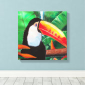 Toucan Exotische Wildlife Bird Wrapped Canvas Art Afdruk (Insitu (Houten vloer))