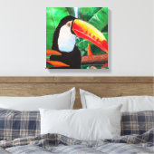 Toucan Exotische Wildlife Bird Wrapped Canvas Art Afdruk (Insitu (Slaapkamer))