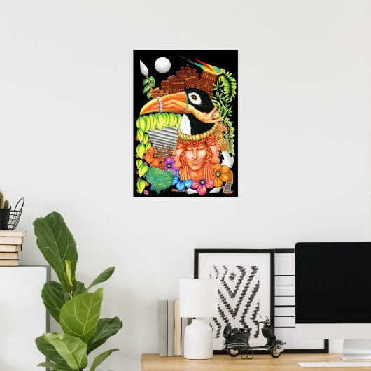 Toucan Fantasy Art Design Poster (Thuiskantoor)