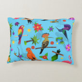 Toucan Flamingo and Arara Seamless Birds Pattern Accent Kussen (Achterkant)