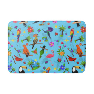 Toucan Flamingo and Arara Seamless Birds Pattern Badmat