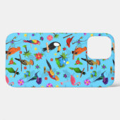 Toucan Flamingo and Arara Seamless Birds Pattern Case-Mate iPhone Case (Achterkant (horizontaal))