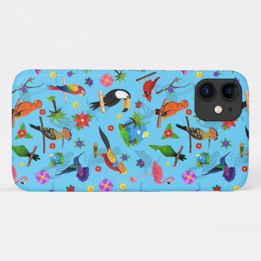 Toucan Flamingo and Arara Seamless Birds Pattern Case-Mate iPhone Case (Achterkant (horizontaal))