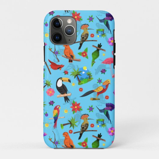 Toucan Flamingo and Arara Seamless Birds Pattern Case-Mate iPhone Case (Achterkant)