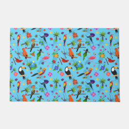 Toucan Flamingo and Arara Seamless Birds Pattern Deurmat