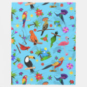 Toucan Flamingo and Arara Seamless Birds Pattern Fleece Deken (Voorkant)