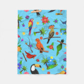 Toucan Flamingo and Arara Seamless Birds Pattern Fleece Deken (Voorkant)