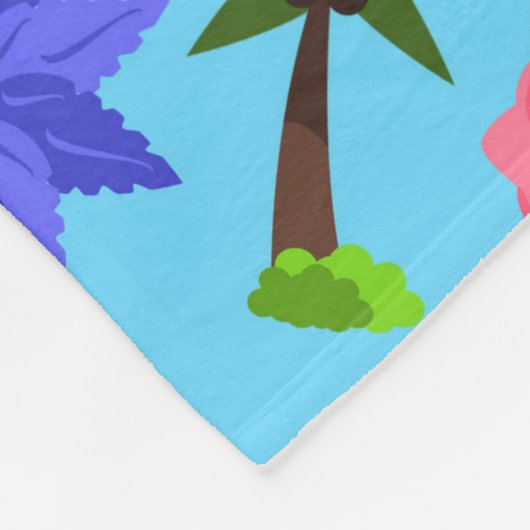 Toucan Flamingo and Arara Seamless Birds Pattern Fleece Deken (Hoek)