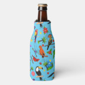 Toucan Flamingo and Arara Seamless Birds Pattern Flesjeskoeler (Fles Voorkant)