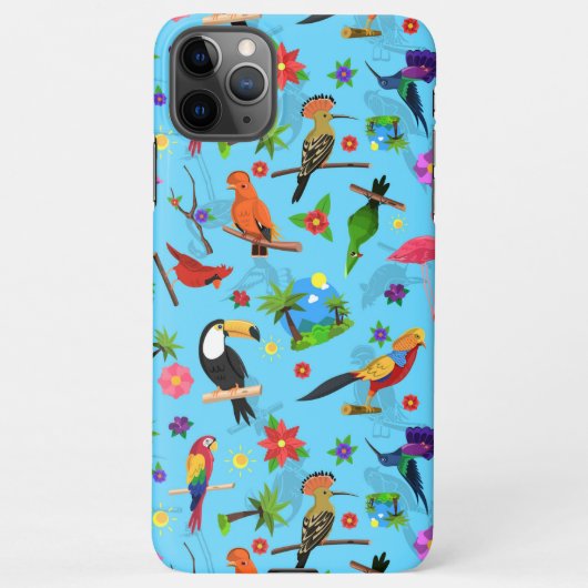 Toucan Flamingo and Arara Seamless Birds Pattern iPhone Hoesje (Achterkant)