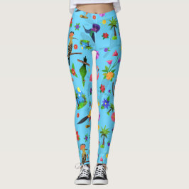 Toucan Flamingo and Arara Seamless Birds Pattern Leggings