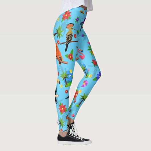 Toucan Flamingo and Arara Seamless Birds Pattern Leggings (Rechts)
