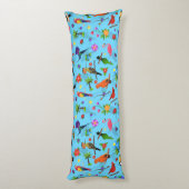 Toucan Flamingo and Arara Seamless Birds Pattern Lichaamskussen (Achterkant (Verticaal))