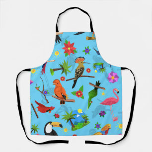 Toucan Flamingo and Arara Seamless Birds Pattern Schort