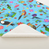 Toucan Flamingo and Arara Seamless Birds Pattern Sherpa Deken (3/4)