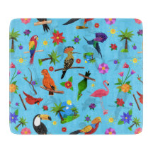 Toucan Flamingo and Arara Seamless Birds Pattern