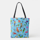 Toucan Flamingo and Arara Seamless Birds Pattern Tote Bag (Achterkant)