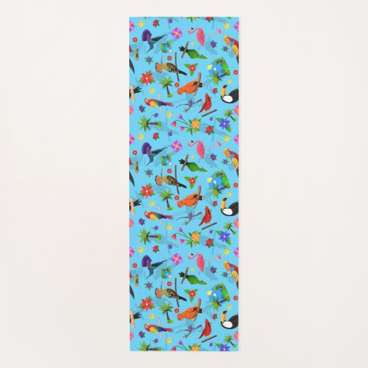 Toucan Flamingo and Arara Seamless Birds Pattern Yogamat (Voorkant)