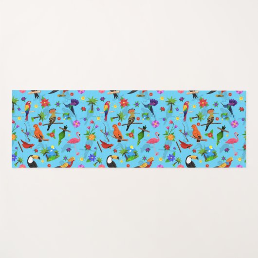Toucan Flamingo and Arara Seamless Birds Pattern Yogamat (Voorkant (horizontaal))