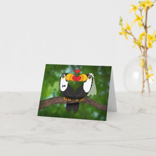 Toucan Get Married! Weddenschap Kaart (Gele Bloem)