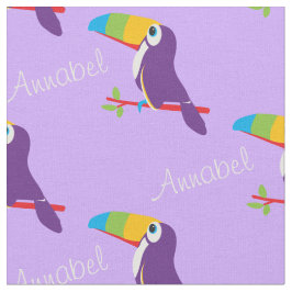 Toucan grafische vogelkunst genaamd paarse stof