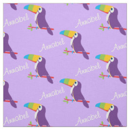 Toucan grafische vogelkunst genaamd paarse stof