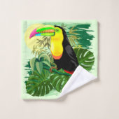 Toucan in Green Amazonia Rainforest Bad Handdoek (Wasdoekje)