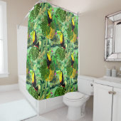 Toucan in Green Amazonia Rainforest Douchegordijn (In situ)