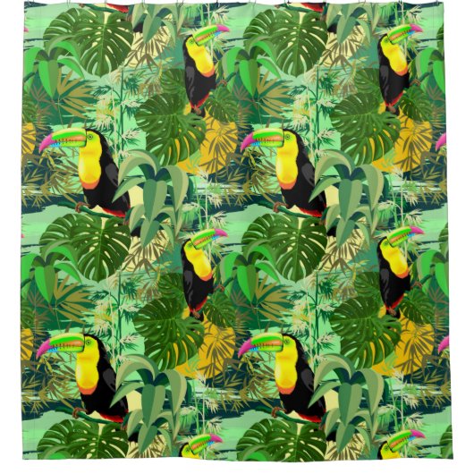 Toucan in Green Amazonia Rainforest Douchegordijn (Voorkant)