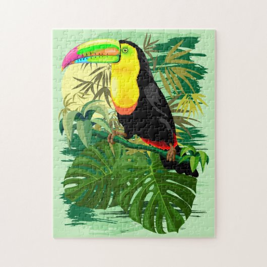Toucan in Green Amazonia Rainforest Legpuzzel (Verticaal)