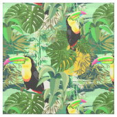 Toucan in Green Amazonia Rainforest Stof (Close Up)
