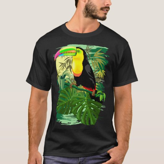 Toucan in Green Amazonia Rainforest T-shirt (Voorkant)