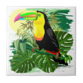Toucan in Green Amazonia Rainforest Tegeltje (Voorkant)